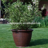 Good price plastic flower rattan basket plastic pot planter