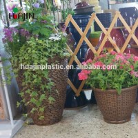 Cheap price large plastic rattan balcony container planter flower pot